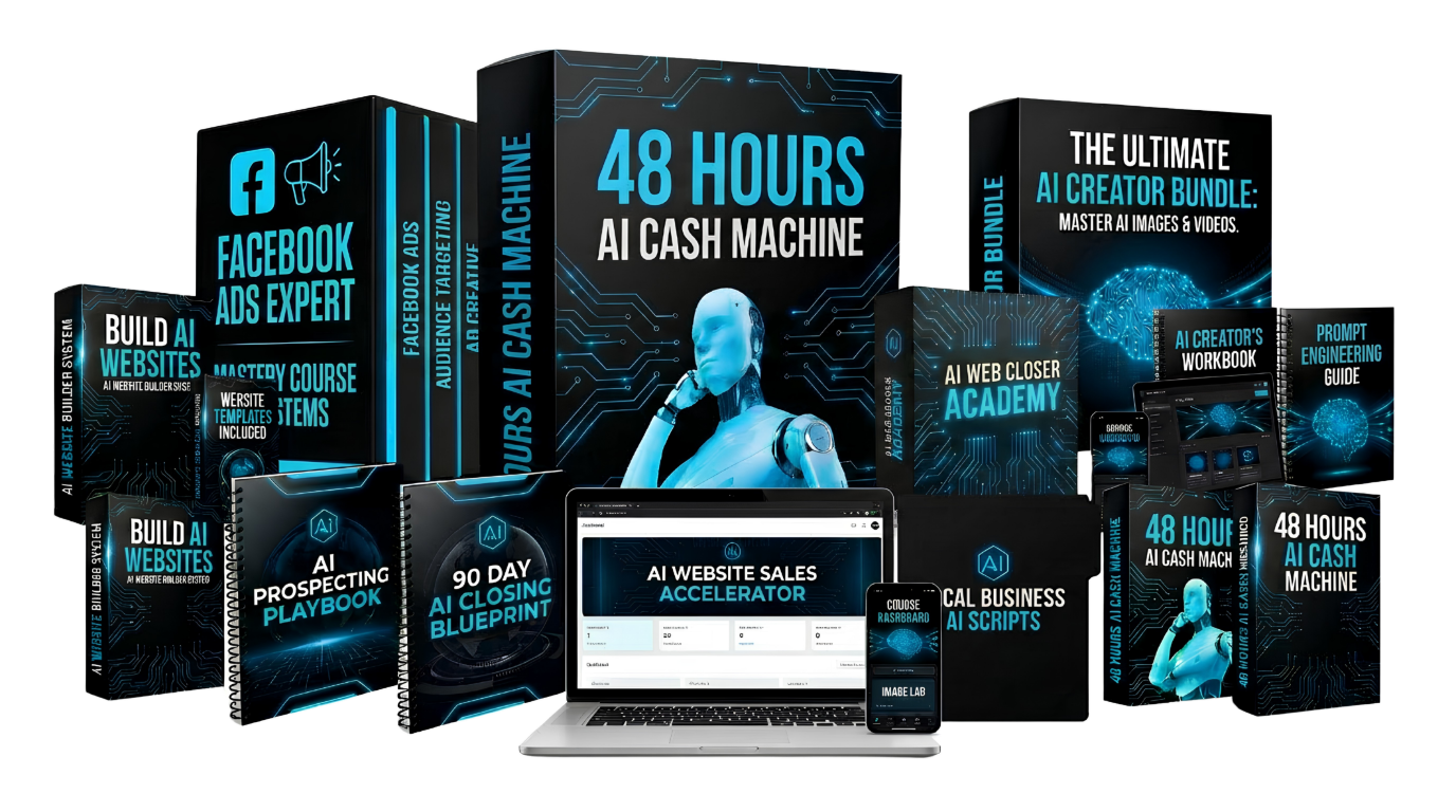 Todo el paquete del curso: 48 Hours AI Cash Machine y bonos incluidos